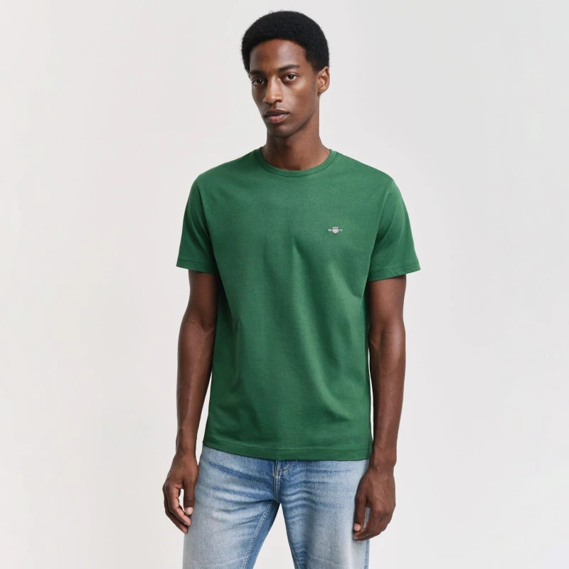 Image of Gant Embroidered Archive Shield T-Shirt - Green Green L