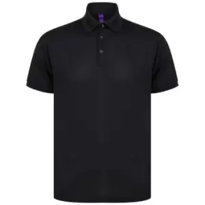 Image of Henbury Mens Piqu Polo Shirt (S) (Black)