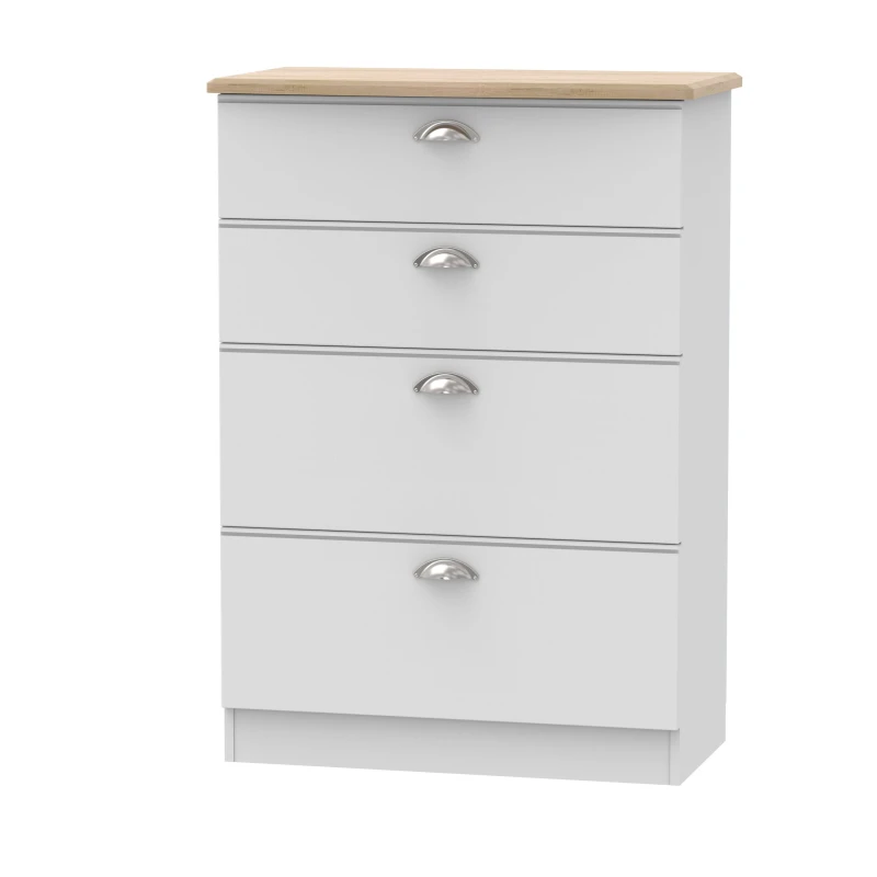 Image of Ready Assembled 2 U Albert 4 Drawer Deep Chest (Ready Assembled) in Grey Grey Unisex