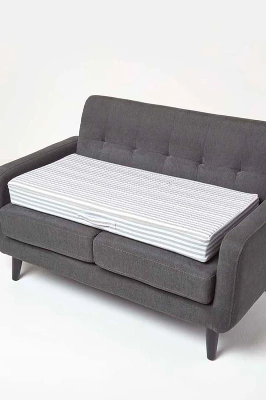 Image of Homescapes Cotton Orthopaedic Foam 2 Seater Booster Cushion Grey