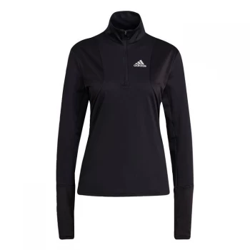 Image of adidas Own The Run half Zip Long-Sleeve Top Womens - Black