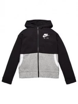 Image of Nike Girls Nsw Air Ft Fz Hoodie, Black/Grey Size M Women