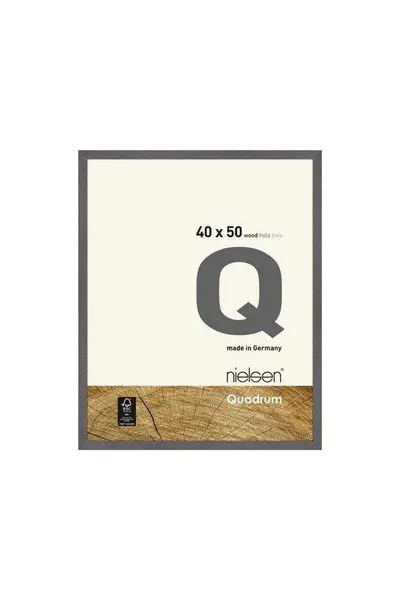 Image of Nielsen Quadrum 40 x 50cm Wooden Picture Frame With Protective Glass Front Mid Grey