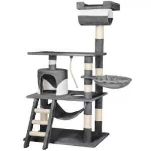 Image of Tectake Cat Tree Scratching Post Stokeley - Grey/White