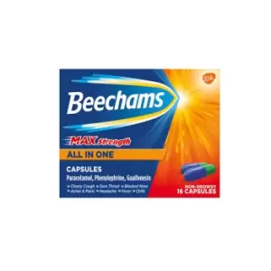 Image of Beechams Max Strength All In One Cold and Flu Relief Capsules 16s