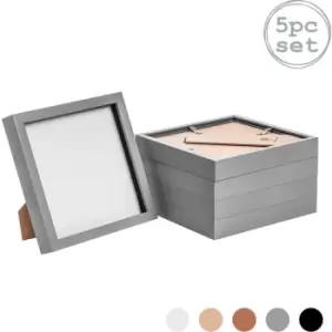Image of Nicola Spring - 3D Box Photo Frames - 8 x 8' - Grey - Pack of 5