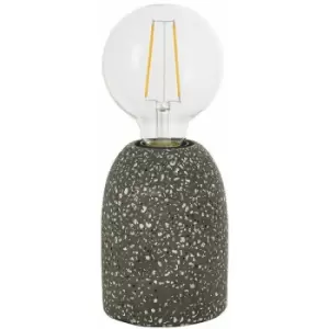 Image of Loops - Modern Terrazzo Mini Table Lamp Black Speckled Marble Bedside Bulb Holder Light