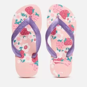 Image of Havaianas Girls Flores Flip Flops - Macaron Pink - UK 10-11 Kids