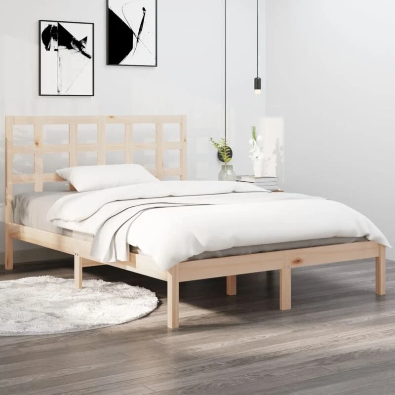 Image of VIDAXL Bed Frame without Mattress 120x190cm Small Double Solid Wood Vidaxl 8720287041825