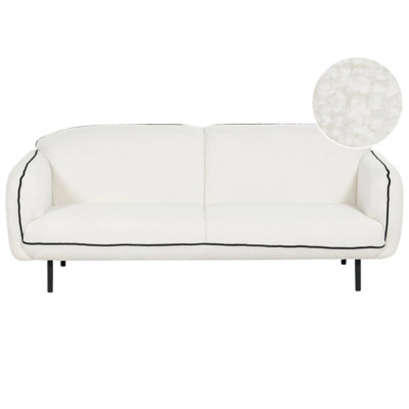Image of Beliani Sofa 3 Seater Tonsberg Boucle White