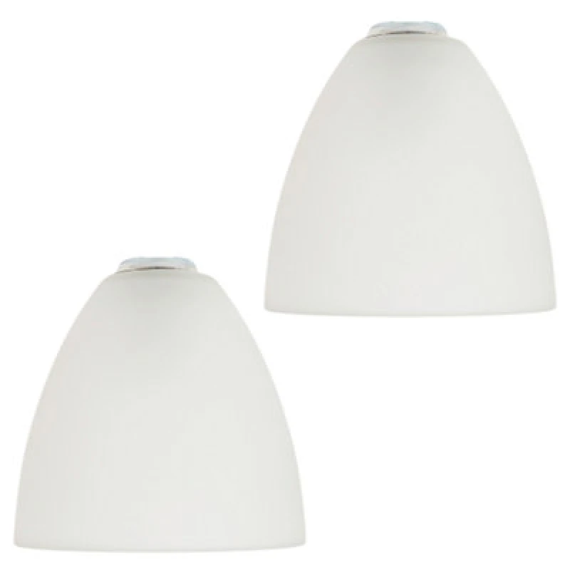 Image of Happy Homewares Stylish Pair Of Frosted White Glass Shades With Classic Shape For E14 And E27