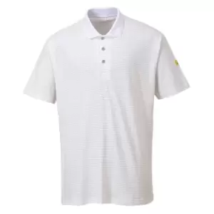 Image of Portwest Mens Anti Static ESD Polo Shirt White M
