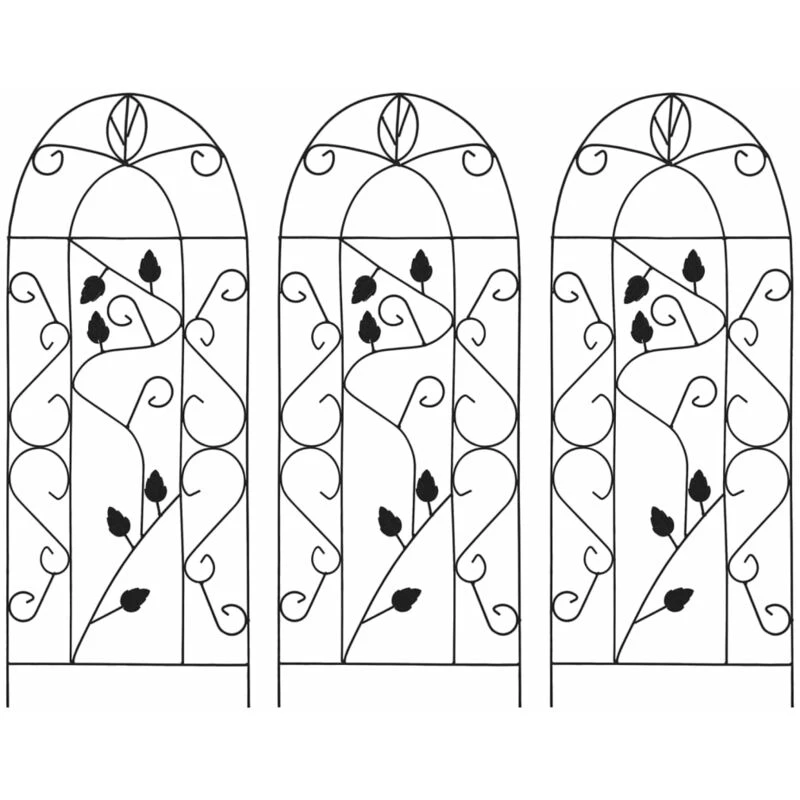 Image of VIDAXL Plant Climbing Racks 3 pcs Black 40x100cm Iron Vidaxl 47099