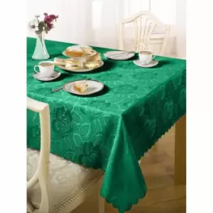 Image of Green & Sons Table Cloth Damask Rose 70 X 108" Forest Green