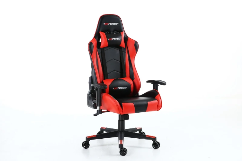 Image of GTForce Pro FX Reclining Sports Racing Office Desk Faux Leather Gaming Chair Red