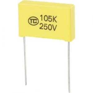 Image of MKS thin film capacitor Radial lead 1 uF 250 Vdc 5 22.5mm L x W x H 26.5 x 6 x 15mm