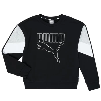 Image of Puma RBL CREW Girls Childrens Sweatshirt in Black - Sizes 5 / 6 years,7 / 8 years,9 / 10 years,11 / 12 years