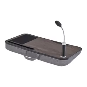 Image of Teamson Home Trapezi 2 In 1 Portable Lap Desk Tray And Carrier Detachable LED Light And Mouse Pad Brown