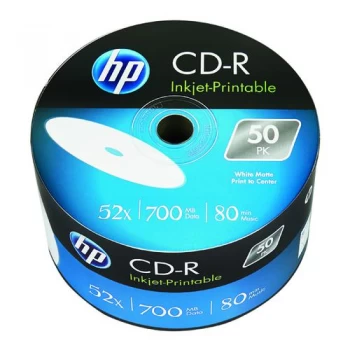 Image of HP CD-R Inkjet Print 52X 700MB Wrap Pack of 50 69301