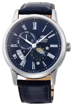 Image of Orient RA-AK0011D10B Sun & Moon Mechanical (42.5mm) Blue Watch
