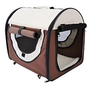 Image of PawHut Pet Crate Brown 360 mm x 460 mm x 410 mm