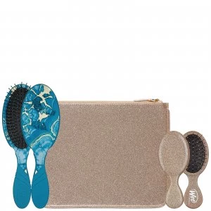 Image of WetBrush Glitter And Go Detangling Set With Pouch - Blue
