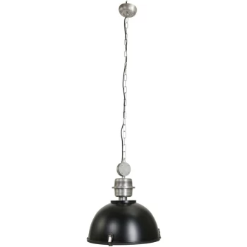 Image of Sienna Lighting - Sienna Tough Guy Dome Pendant Ceiling Lights Black Matt, Glass Matt, Metal