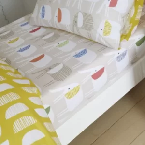 Image of Pineapple Elephant Minbu Elephant 100% Cotton Fitted Sheet Natural