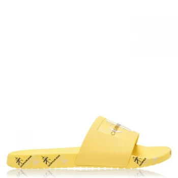Image of Calvin Klein Jeans Varen Pool Sliders - Blazing Yellow