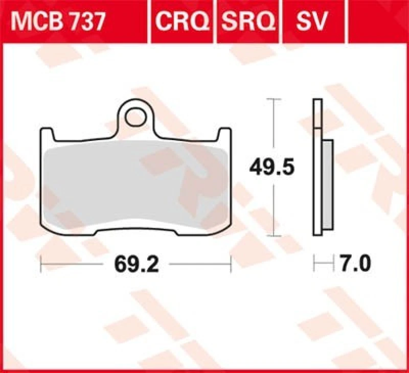 Image of TRW Lucas Brake pad MCB737