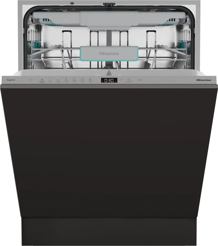Image of Hisense HV16CUK Fully Integrated Full Size Dishwasher - Silver Control Panel with Fixed Door Hinge Kit - C Rated