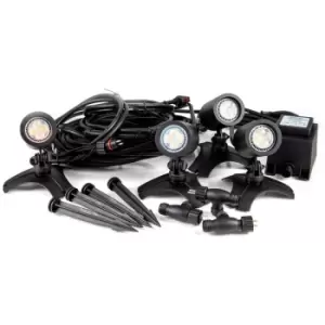 Image of Ellumiere Large Outdoor Warm White LED Spotlight Starter Kit in Black