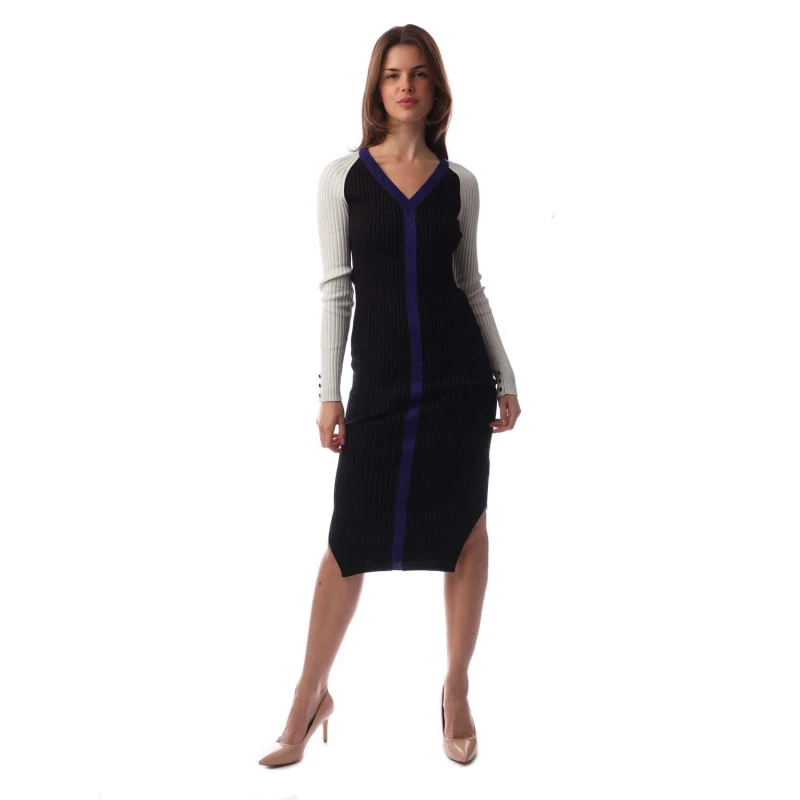 Image of Boss Long Sleeve Knitted Bodycon Dress Open Misc female 14 (XL)