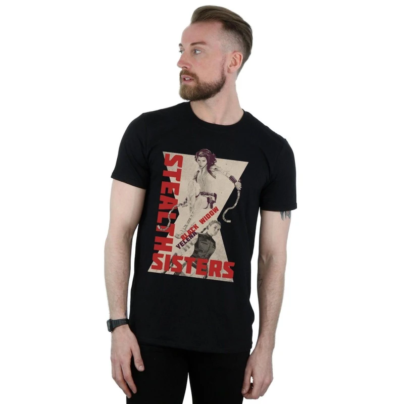Image of Marvel Marvel Men Black Widow Movie Stealth Sisters T-Shirt Size: Small Black S Male 5059400790818