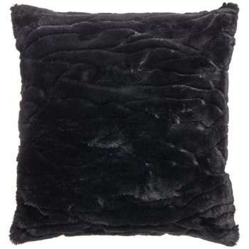 Image of Biba Puma Faux Fur Cushion - Black