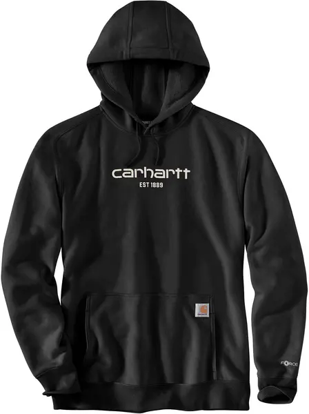 Image of Carhartt Lightweight Logo Graphic Hoodie, black, Size M