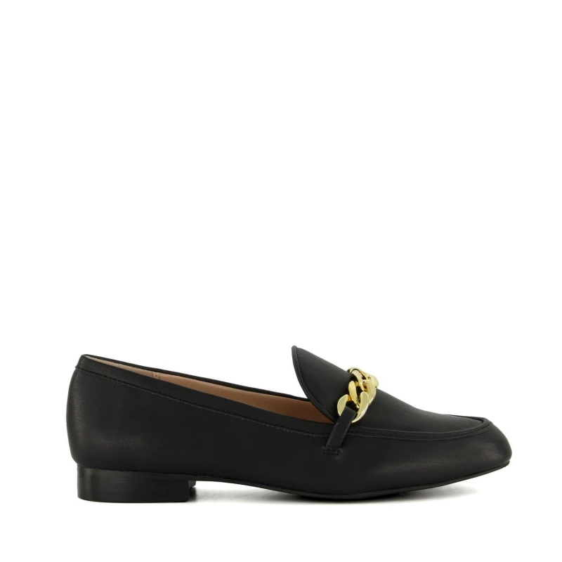 Image of Dune London Gaiia Chain Detail Loafers Black female UK 5