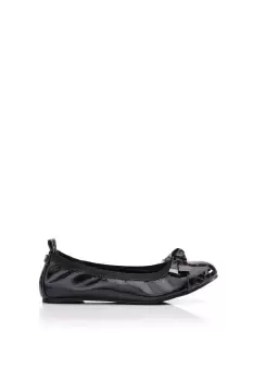 Image of 'Fellicity' Patent Mocc Croc Ballet Pumps