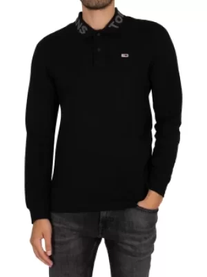 Image of Tonal Logo Longsleeved Poloshirt