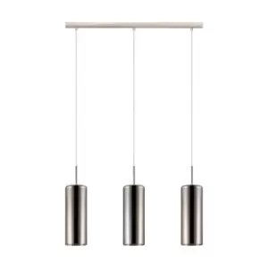 Image of Pendant Light Colour Satin Nickel Shade Gold Color Glass Vaporized E27 3x15W