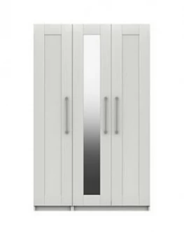 Image of Regal Part Assembled 3 Door Mirrored Wardrobe