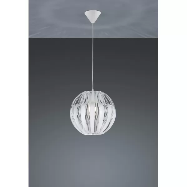 Image of Pumpkin Modern Spherical Pendant Ceiling Light White