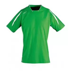 Image of SOLS Mens Maracana 2 Short Sleeve Football T-Shirt (XXL) (Bright Green/White)
