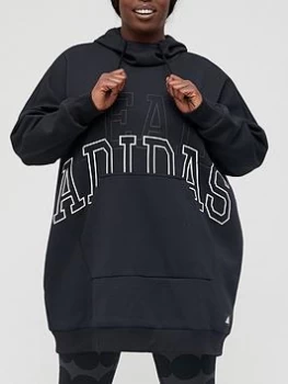 Image of adidas Women In Power Overhead Hoodie (Plus Size) - Black, Size 3X, Women