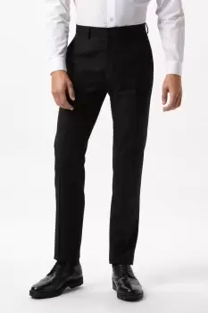 Image of Slim Fit Black Twill Suit Trousers