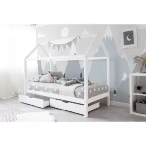 Image of Crazy Price Beds Lotty Treehouse White Single Bed With Drawers
