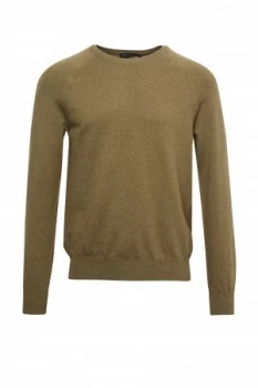 Image of Mens French Connection Stretch Cotton Crew Neck Jumper Ocean Green