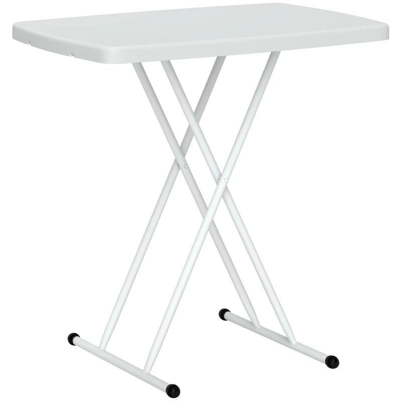 Image of Outsunny Folding Coffee Table, Height Adjustable Bistro Table, White White