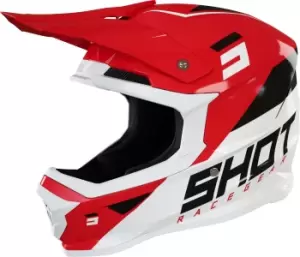 Image of Shot Furious Chase Motocross Helmet, white-red Size M white-red, Size M