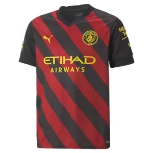 Image of Puma Manchester City Away Shirt 2022 2023 Juniors - Black